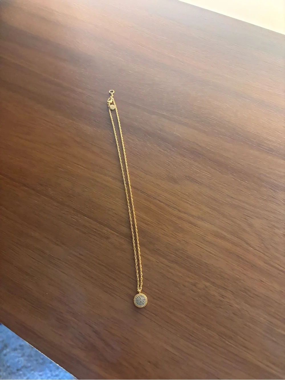 Julie Vos Gold Tone Round Pavé Pendant Necklace